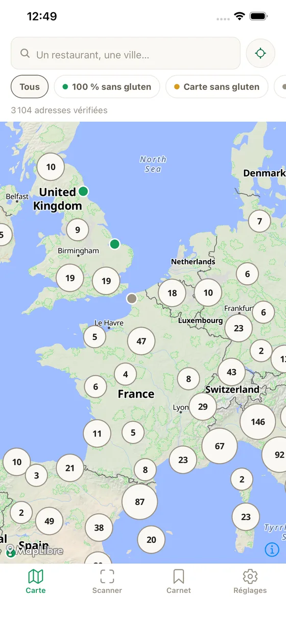 La carte des 3 274 adresses vérifiées